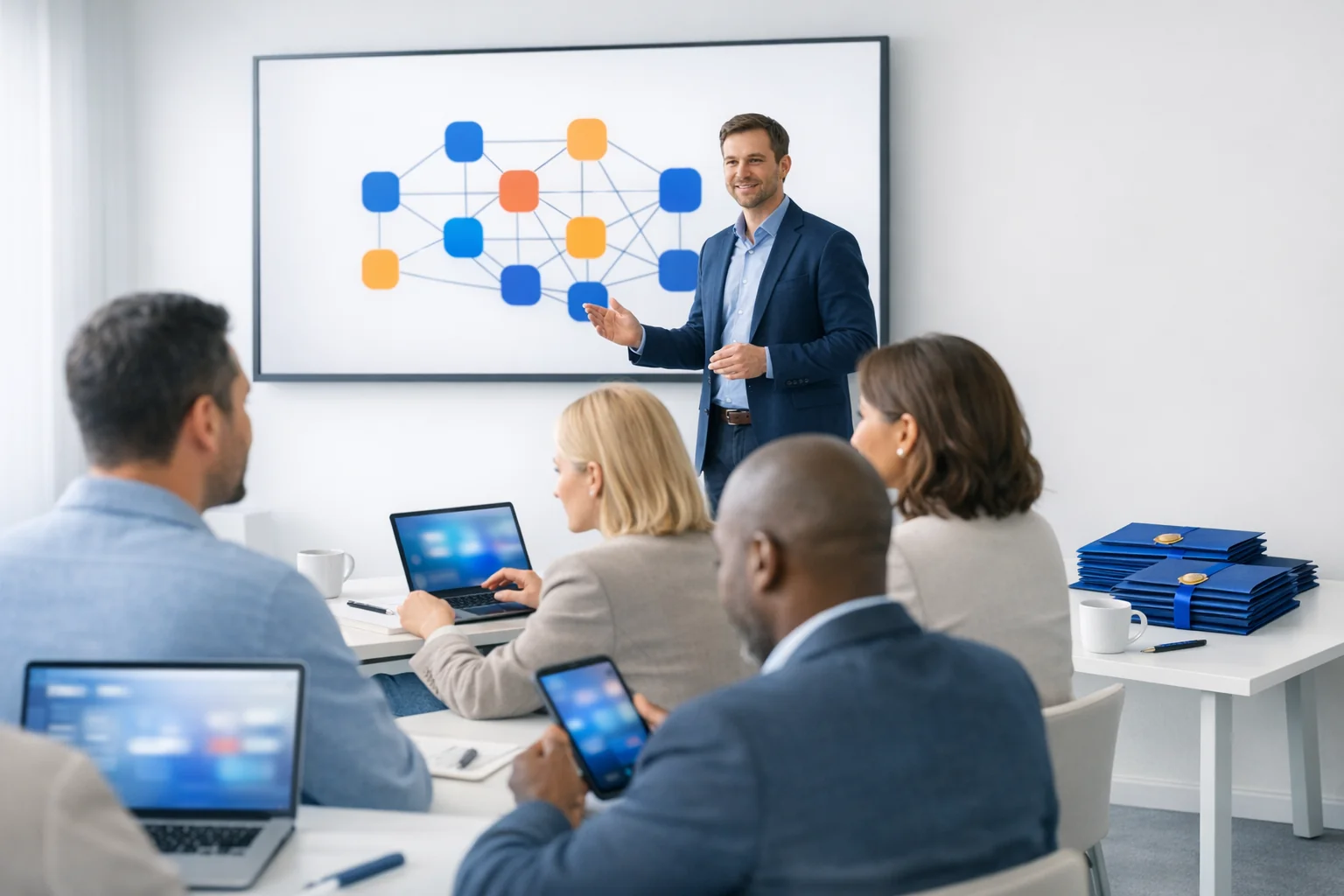 Illustration of Corporate crypto training with Bit2Me Academy for your team