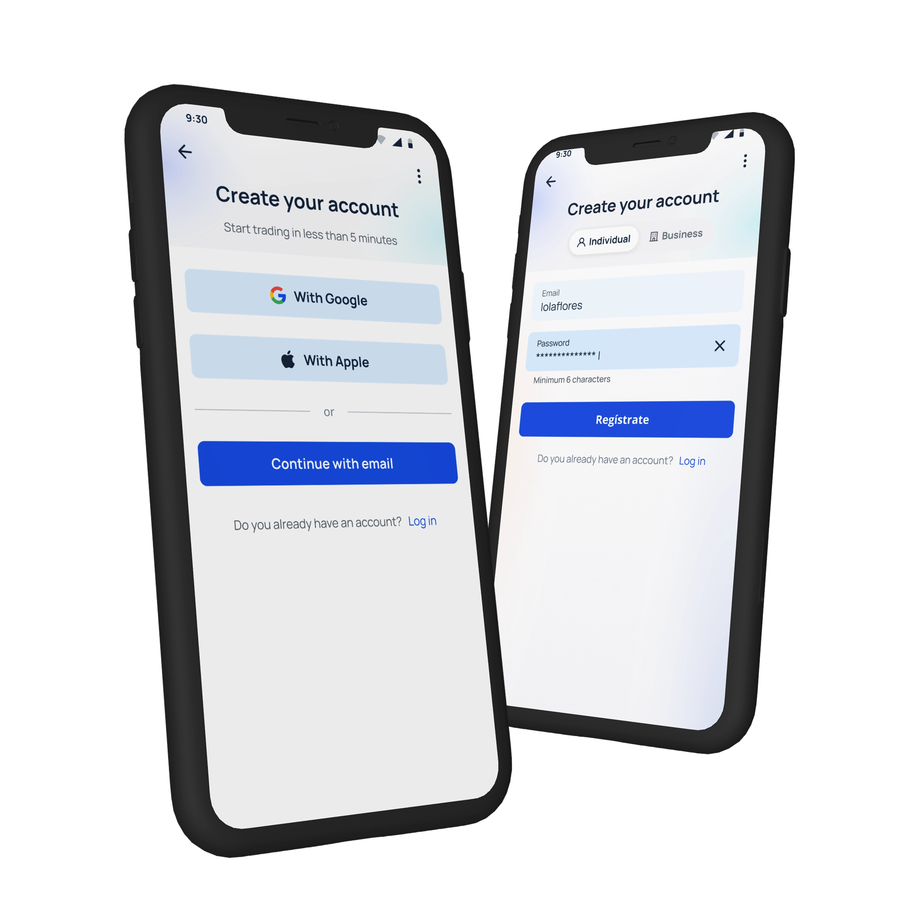 Capture de l'app Bit2Me : Déposez des euros par carte ou virement bancaire