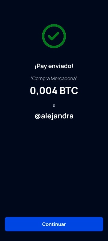 Pantalla de pago exitoso