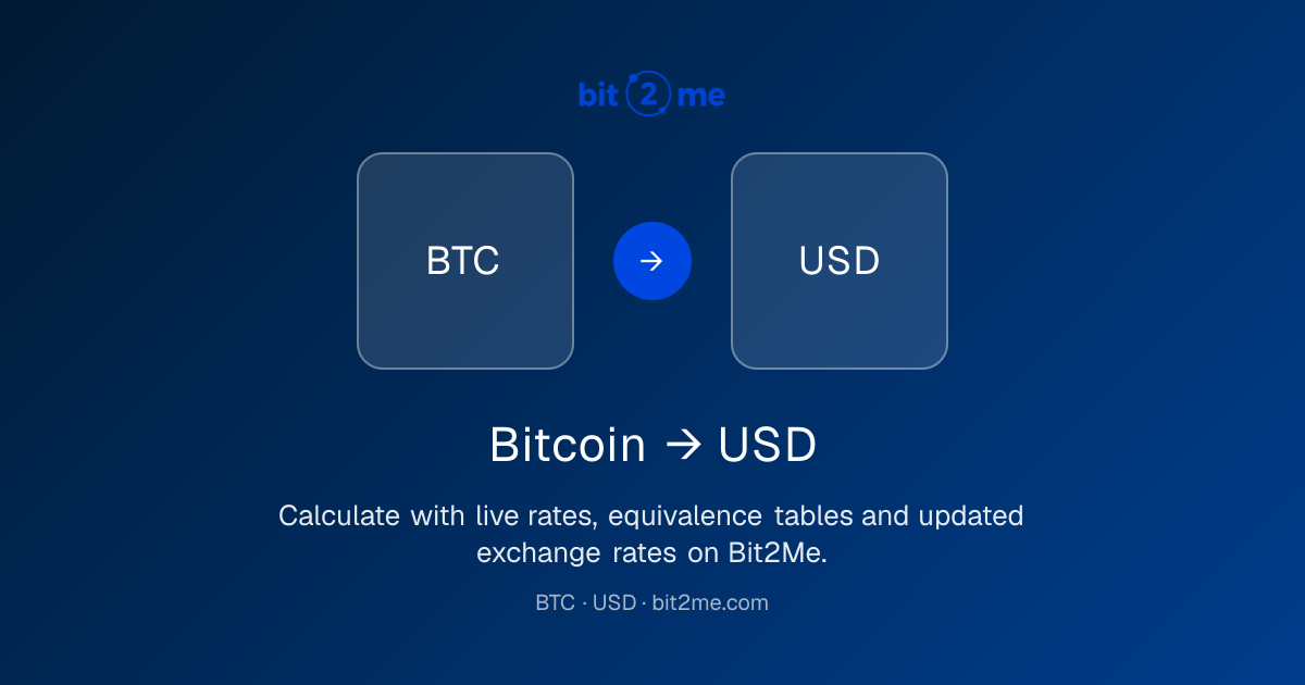 Calculator BTC to USD | Live converter | Bit2Me